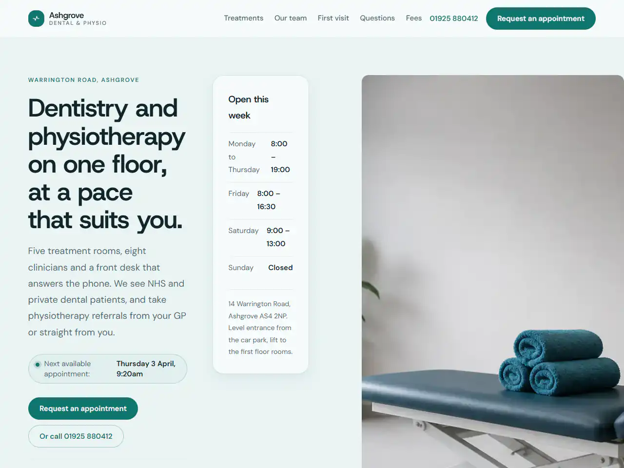 Ashgrove Dental & Physio, a Dashing template that suits health, beauty businesses