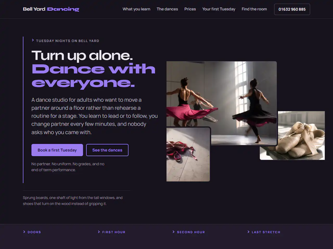Bell Yard Dancing, a Dashing template that suits fitness, creative businesses