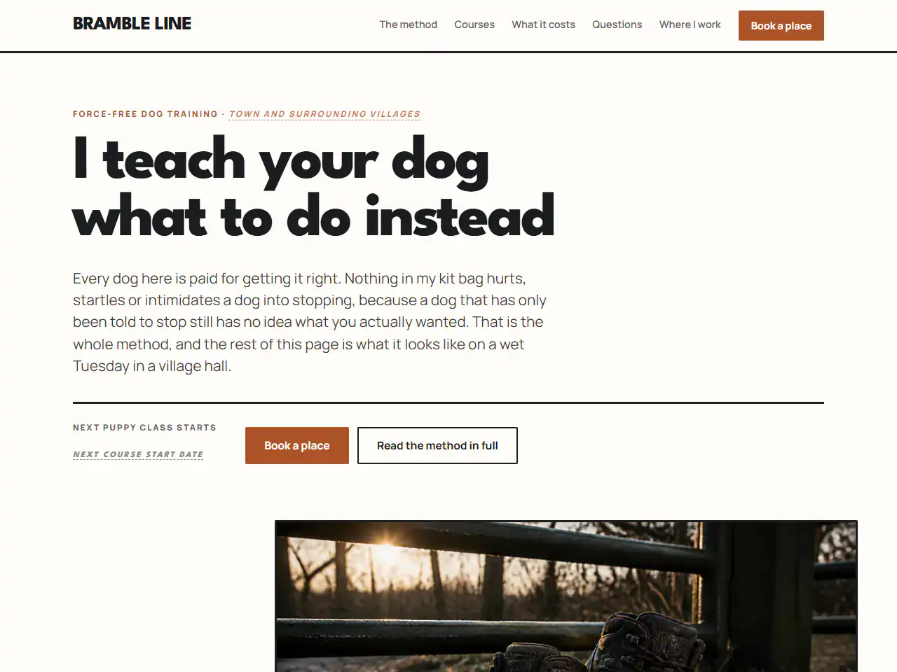 Bramble Line Dog Training, a Dashing template that suits pet, health, fitness, education businesses