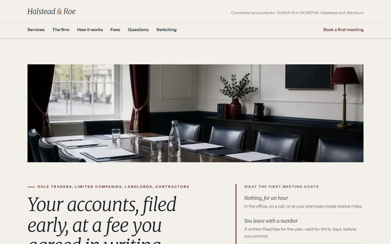 Halstead & Roe, a Dashing template that suits professional services businesses