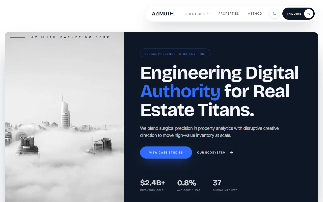 Azimuth Realty Engine, a Dashing template that suits technology businesses