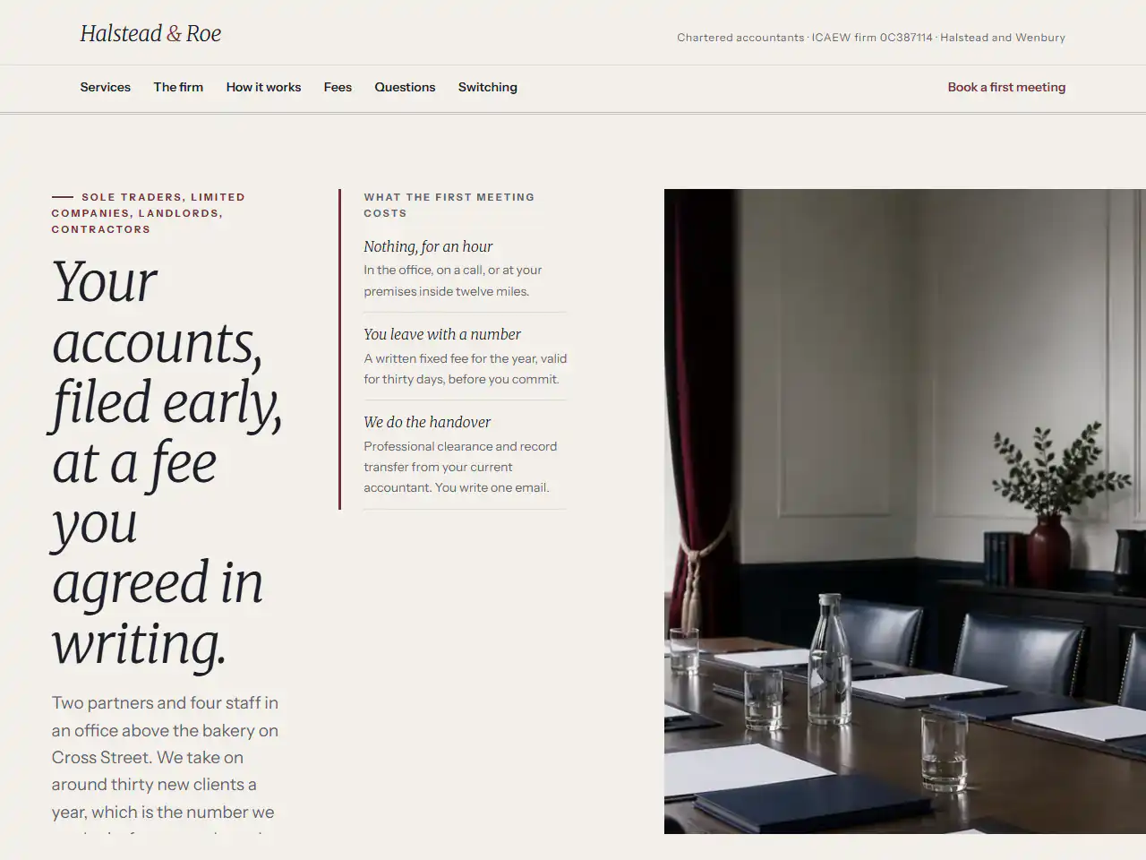 Halstead & Roe, a Dashing template that suits professional services, technology businesses