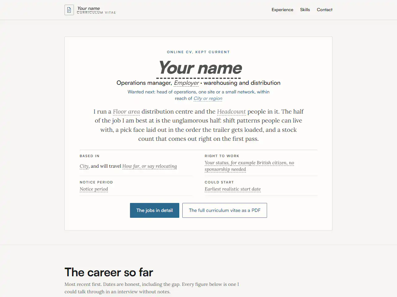 Ashvale online curriculum vitae, a Dashing template that suits personal brand, education businesses