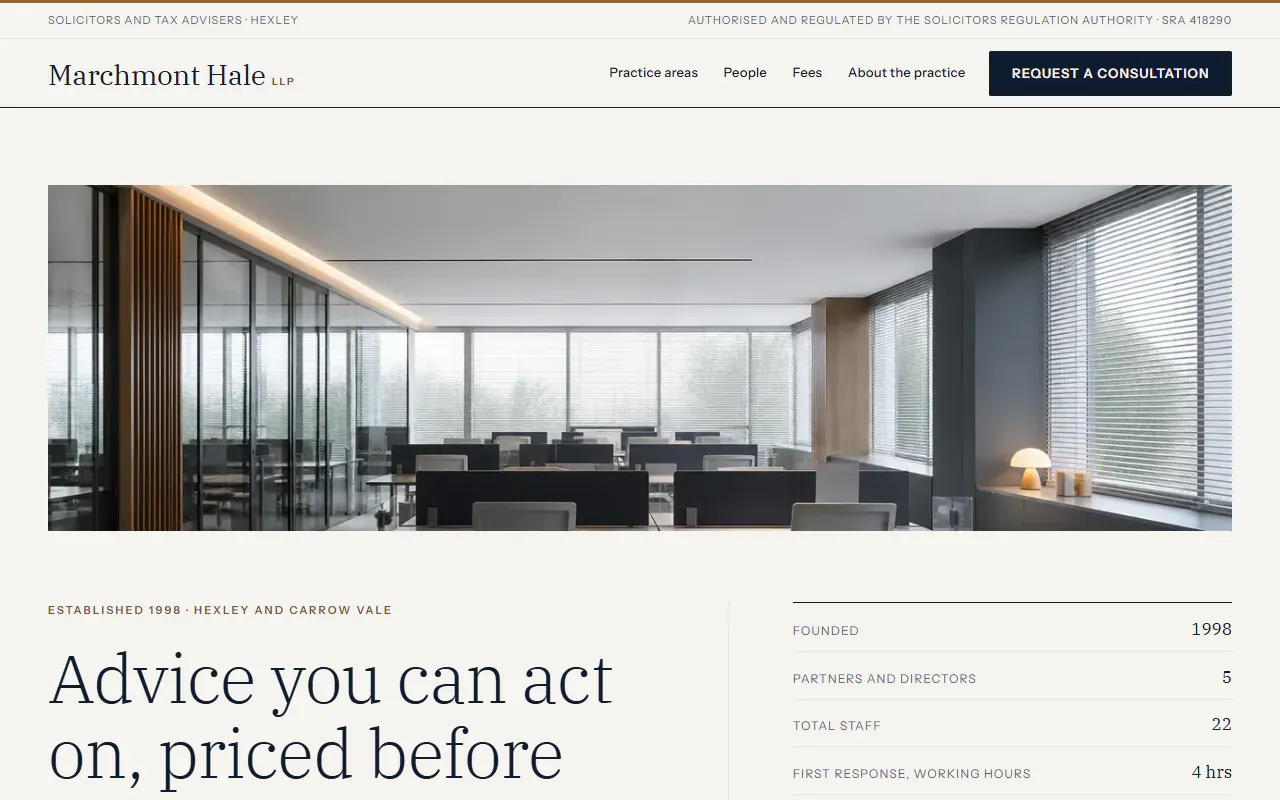 Marchmont Hale, a Dashing template that suits professional services, property businesses
