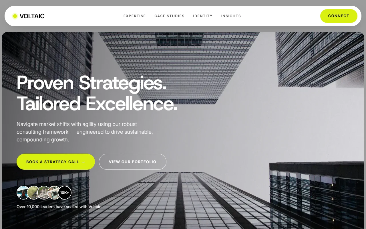 Voltaic Grid Advisory, a Dashing template that suits professional services businesses